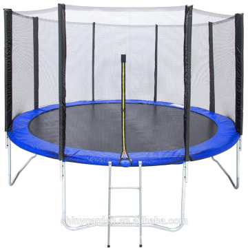 12' Round Trampoline Set With Safety Enclosure, Padding & Ladder